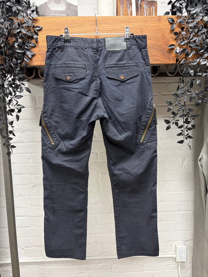 Helmut Lang Black Cotton Zip-Pocket Cargo Pants