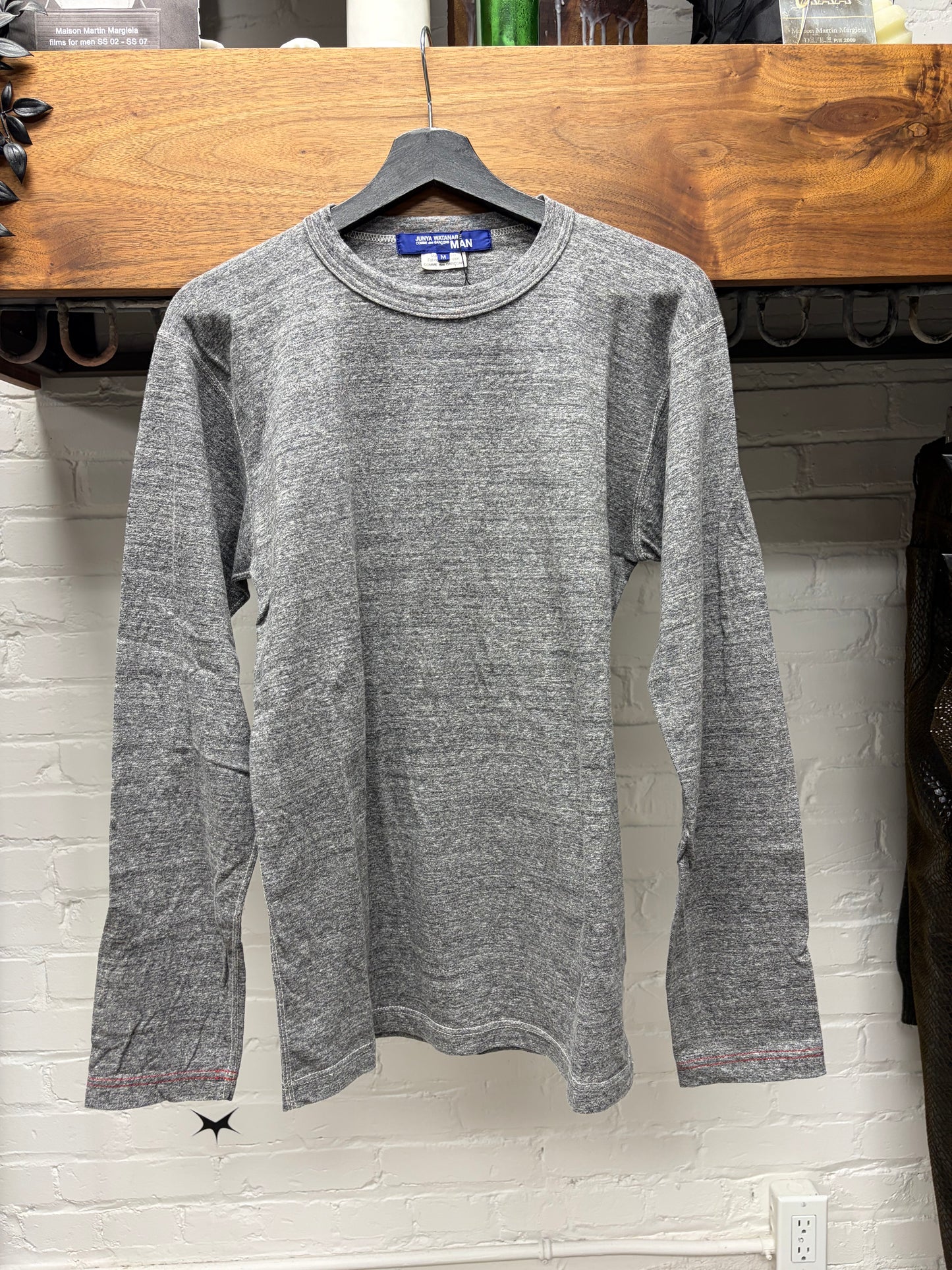2010 Junya Watanabe Contrast Stitch Heather Grey Long Sleeve Shirt