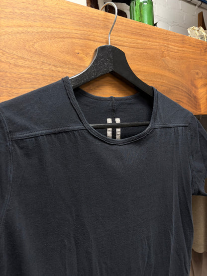 AW2017 Rick Owens ‘Glitter’ Black ‘Level’ Short Sleeve Cotton T-Shirt