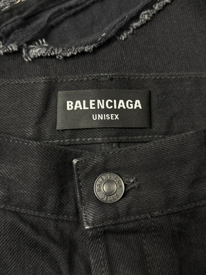 2022 Balenciaga ‘Heel Bite’ Black Bootcut Denim