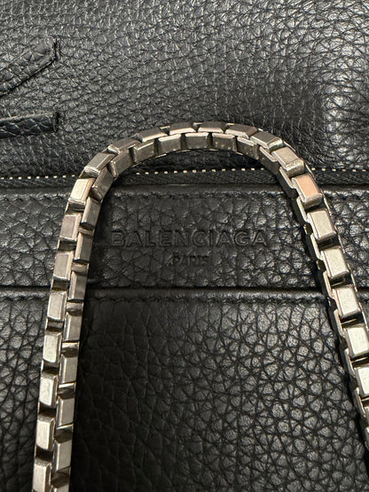 Balenciaga Grained Black Leather ‘Le City’ Wallet on Chain