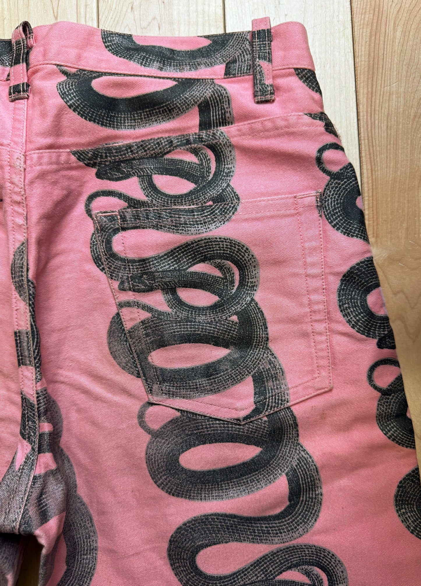 1998 Hysteric Glamour Snake Print Pink Slim/Skinny Denim