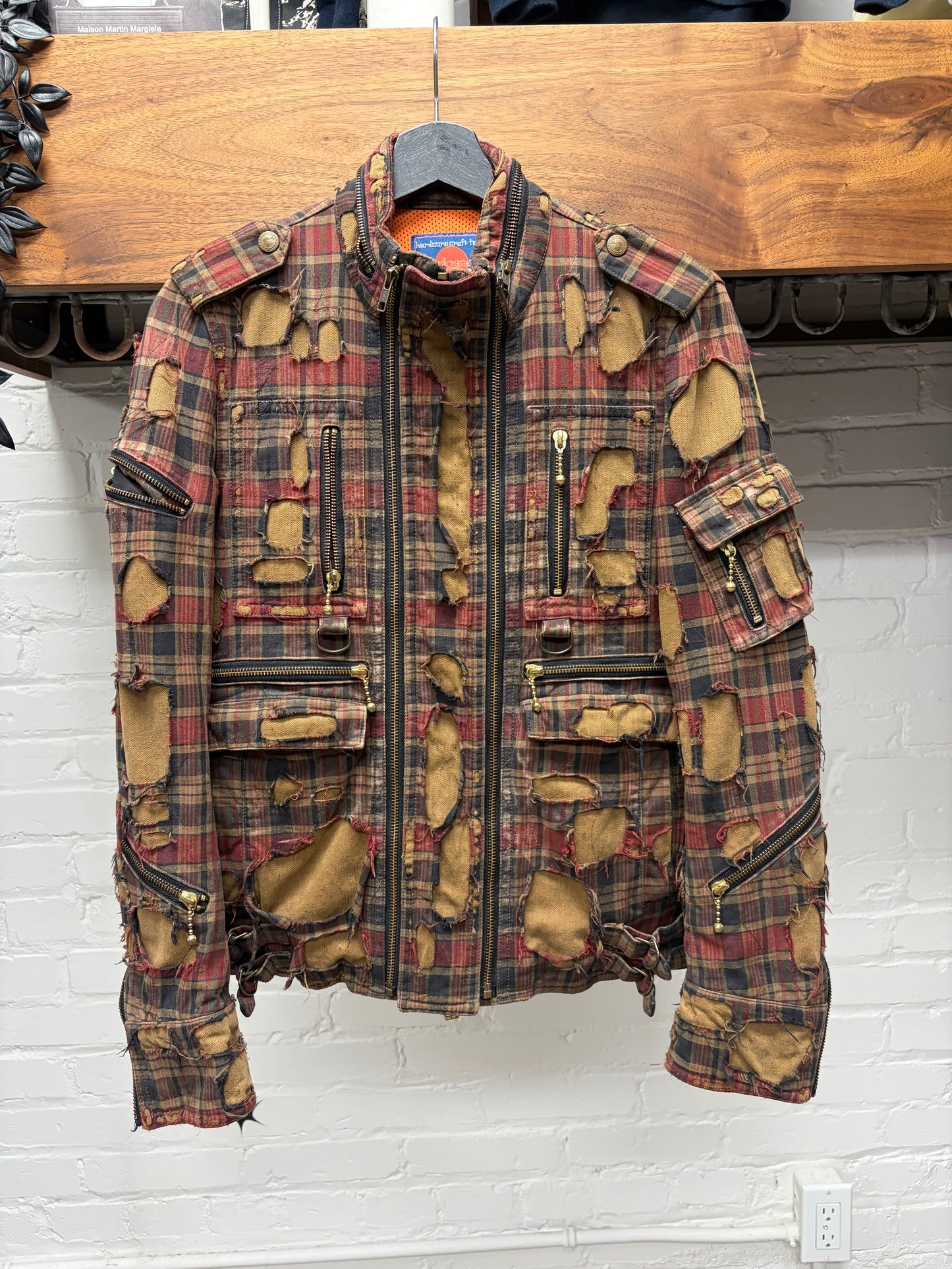 Blackmeans ‘Crust Punk’ Distressed Plaid Batallion Scab Jacket