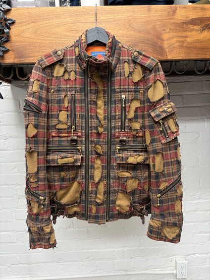 Blackmeans ‘Crust Punk’ Distressed Plaid Batallion Scab Jacket