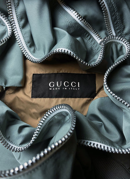 2000’s Gucci by Tom Ford Five Zip ‘Beach Blue’ Silk Bomber Jacket