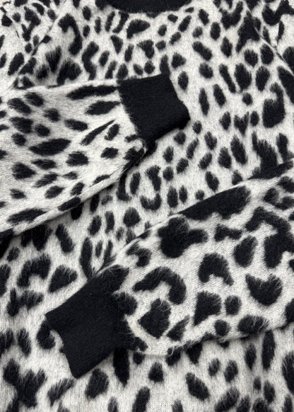 AW2016 Saint Laurent ‘Babycat’ Leopard Print Mohair Sweater