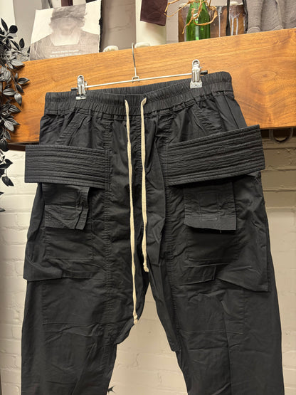 Rick Owens DRKSHDW ‘Creatch’ Black Drawstring Cargo Pants