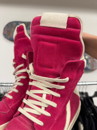 SS2023 Rick Owens ‘Edfu’ Pink Suede Geobaskets