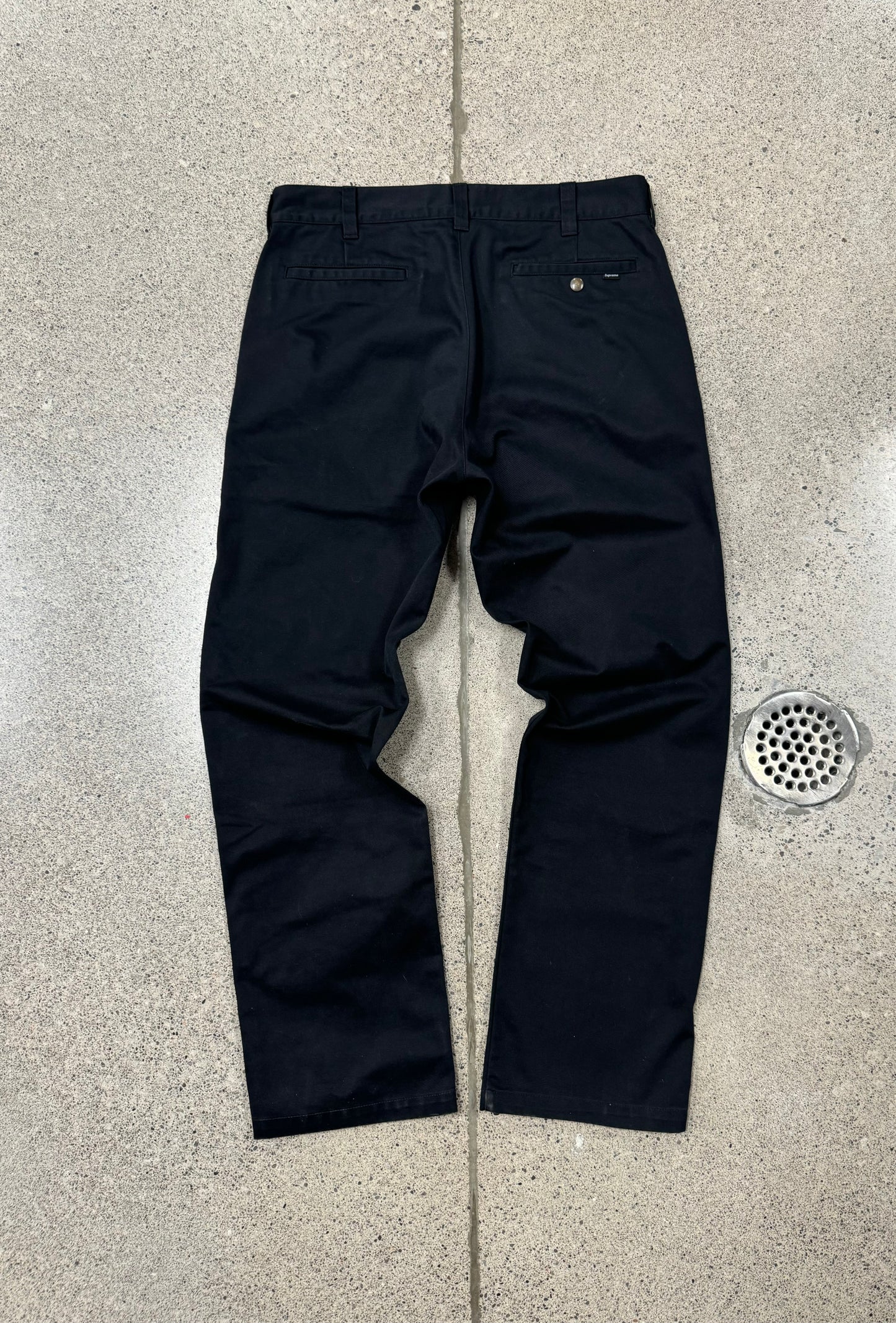 Supreme Straight Leg Black Work Pants