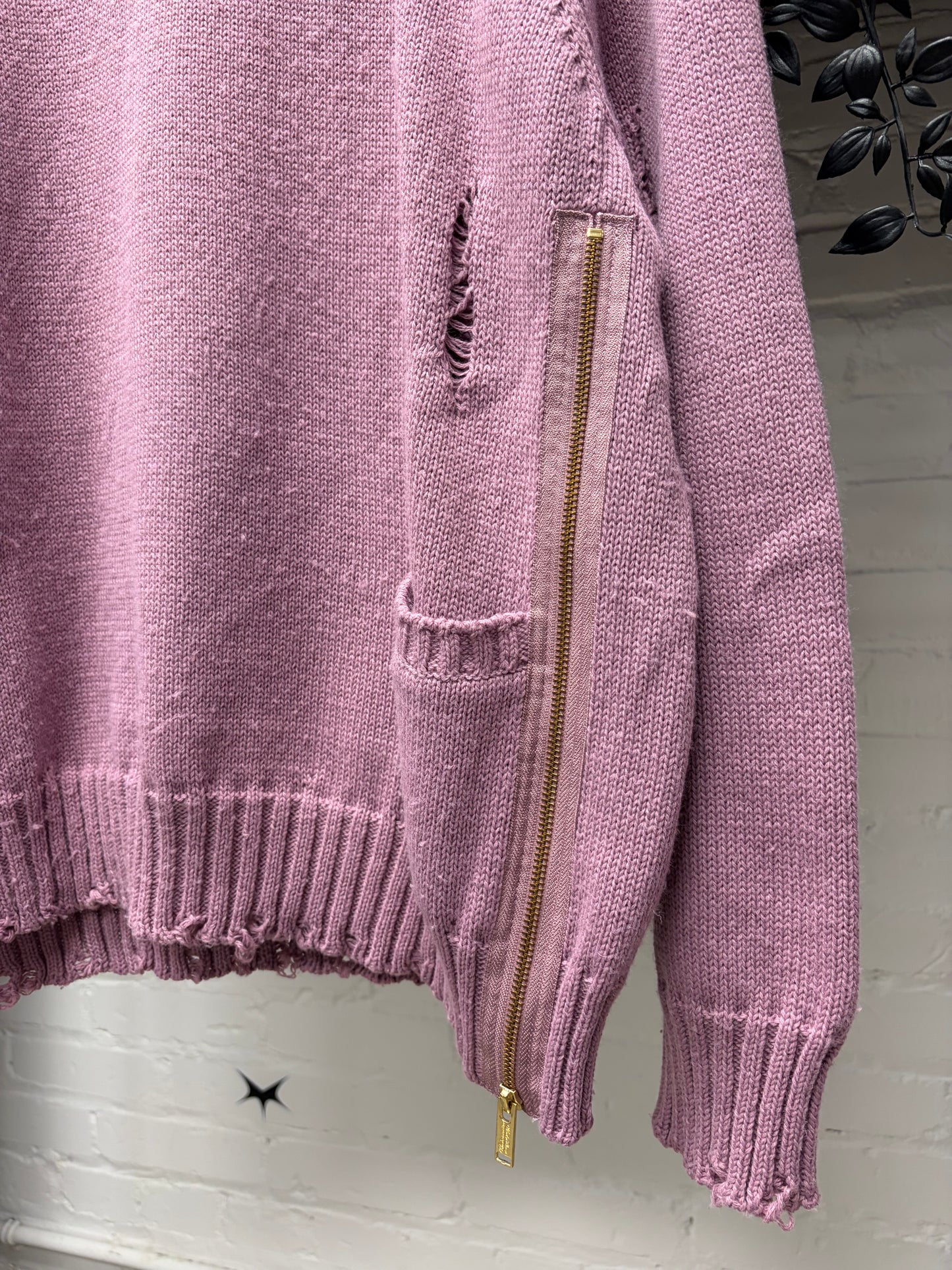 SS2021 Undercover Distressed Knit Purple Sweater