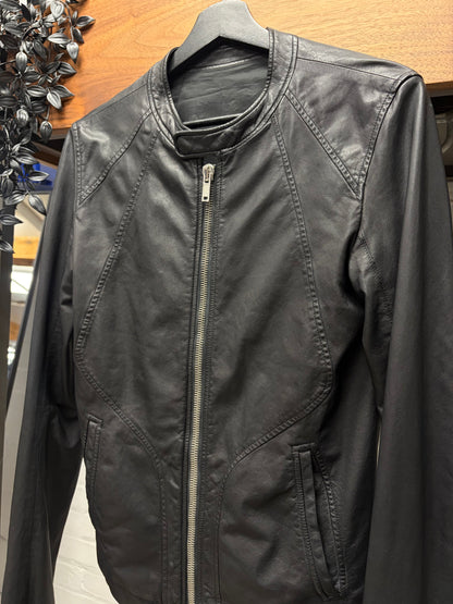 SS2009 Rick Owens ‘Strutter’ Black Lambskin Leather Panelled Moto-Jacket