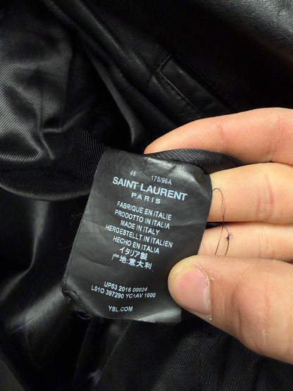 2016 Saint Laurent by Hedi Slimane ‘Black Chain’ ‘L-01’ Lambskin Leather Biker Jacket
