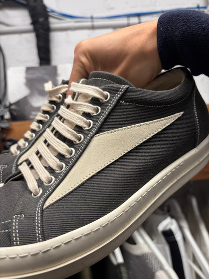 Rick Owens Grey Canvas ‘Vans’ Low Top Sneakers