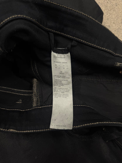 SS2020 Rick Owens ‘Collapsed Pocket’ Waxed Black Denim