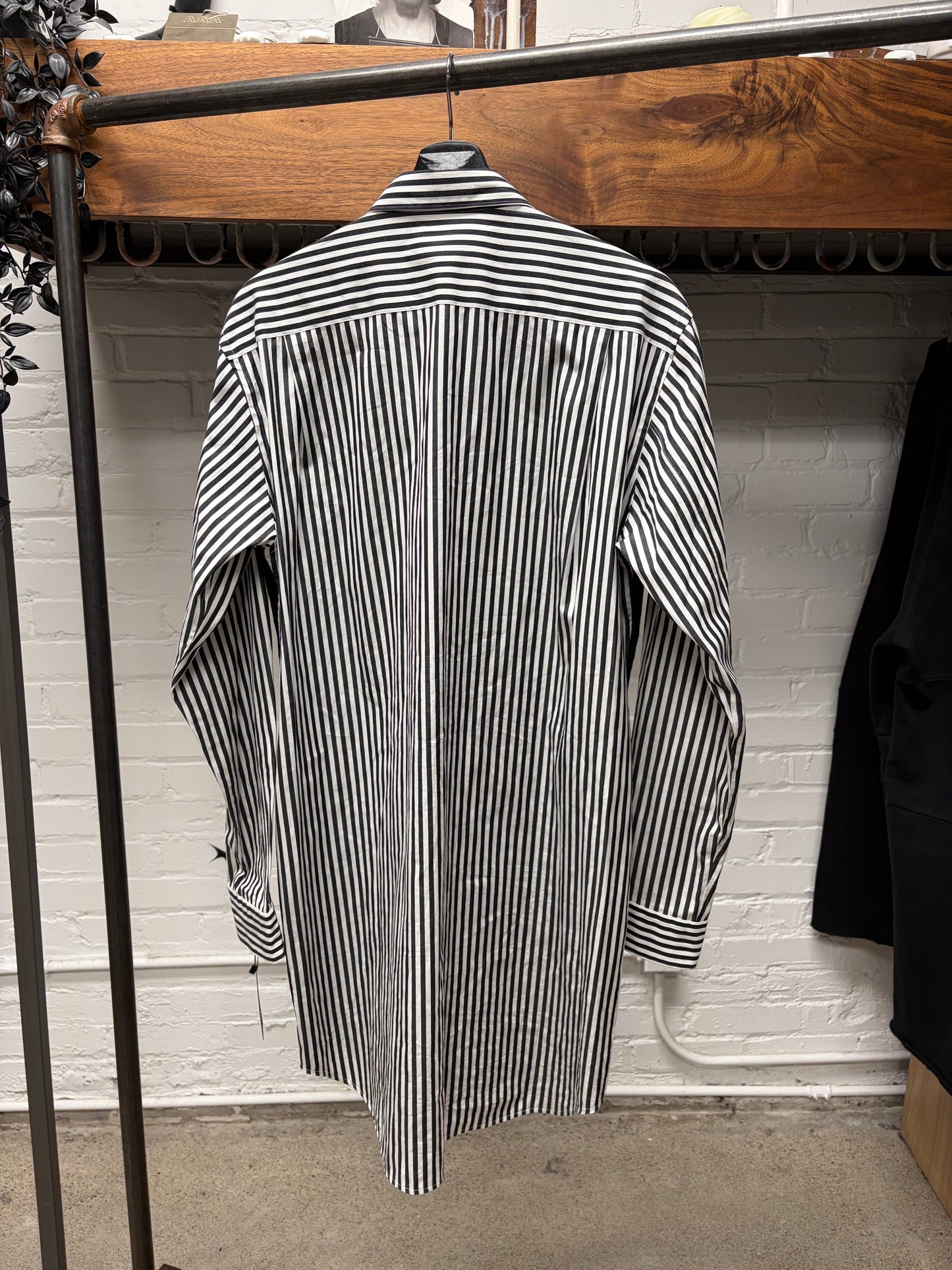 2019 Comme Des Garçons Homme Plus Pinstripe/Velour Button Up Shirt