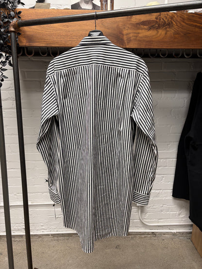 2019 Comme Des Garçons Homme Plus Pinstripe/Velour Button Up Shirt