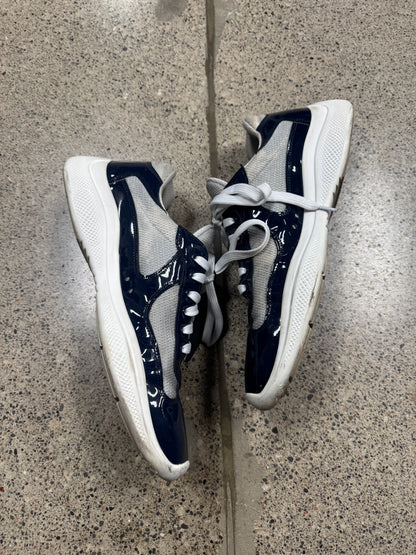 Prada ‘Americas Cup’ Blue Patent Leather Low Top Sneakers