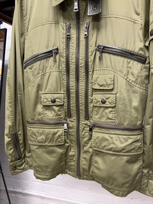 2000s Dolce & Gabbana Mainline Military Green Nylon Cargo Jacket