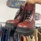 Balenciaga ‘Strike’ Red Leather Combat Boots