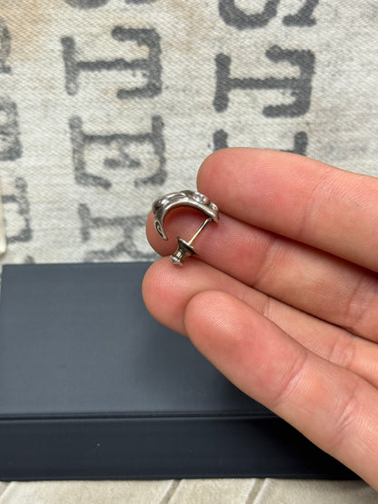 Chrome Hearts Curved ‘Tear Drop’ 925 Silver Earring