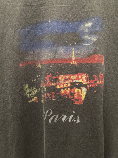 SS2017 Balenciaga ‘Paris Skyline’ Washed Black Cotton Graphic T-Shirt