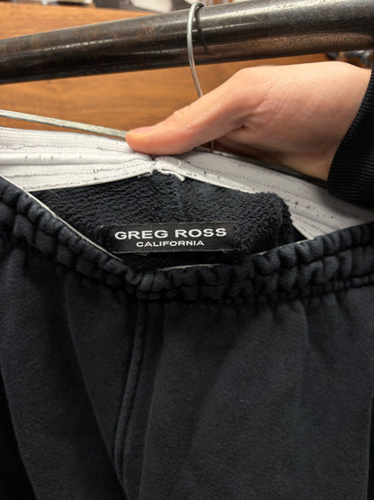 Greg Ross Striped Grey/Black Drawstring Sweatpants