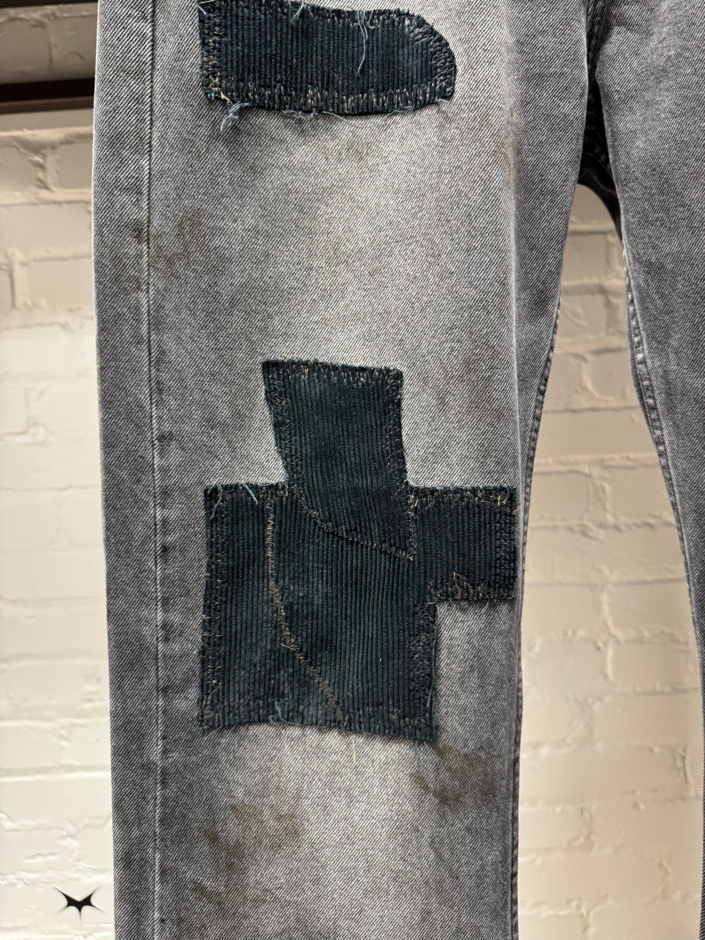 AW2024 Enfants Riches Deprimes Flared Black ‘Patch Repair’ Denim