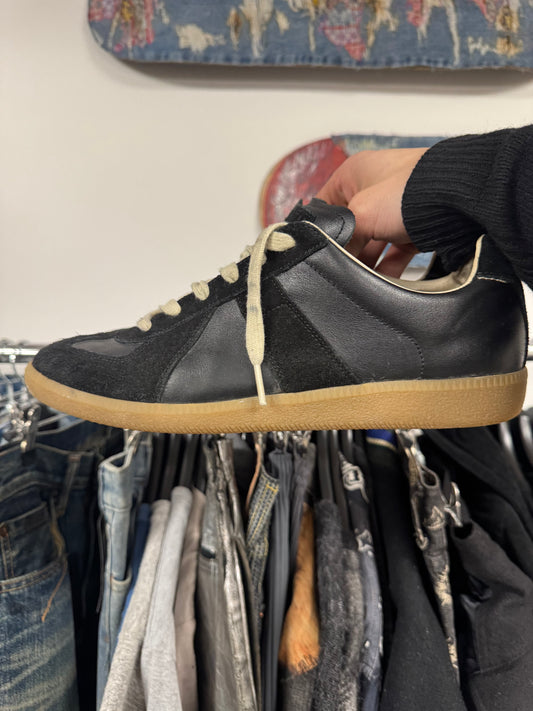 Maison Margiela Replica ‘G.A.T.’ Black Suede/Gum Low Top Sneakers