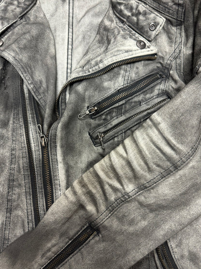 Fuga ‘Smoke Wash’ Grey Denim Biker Jacket