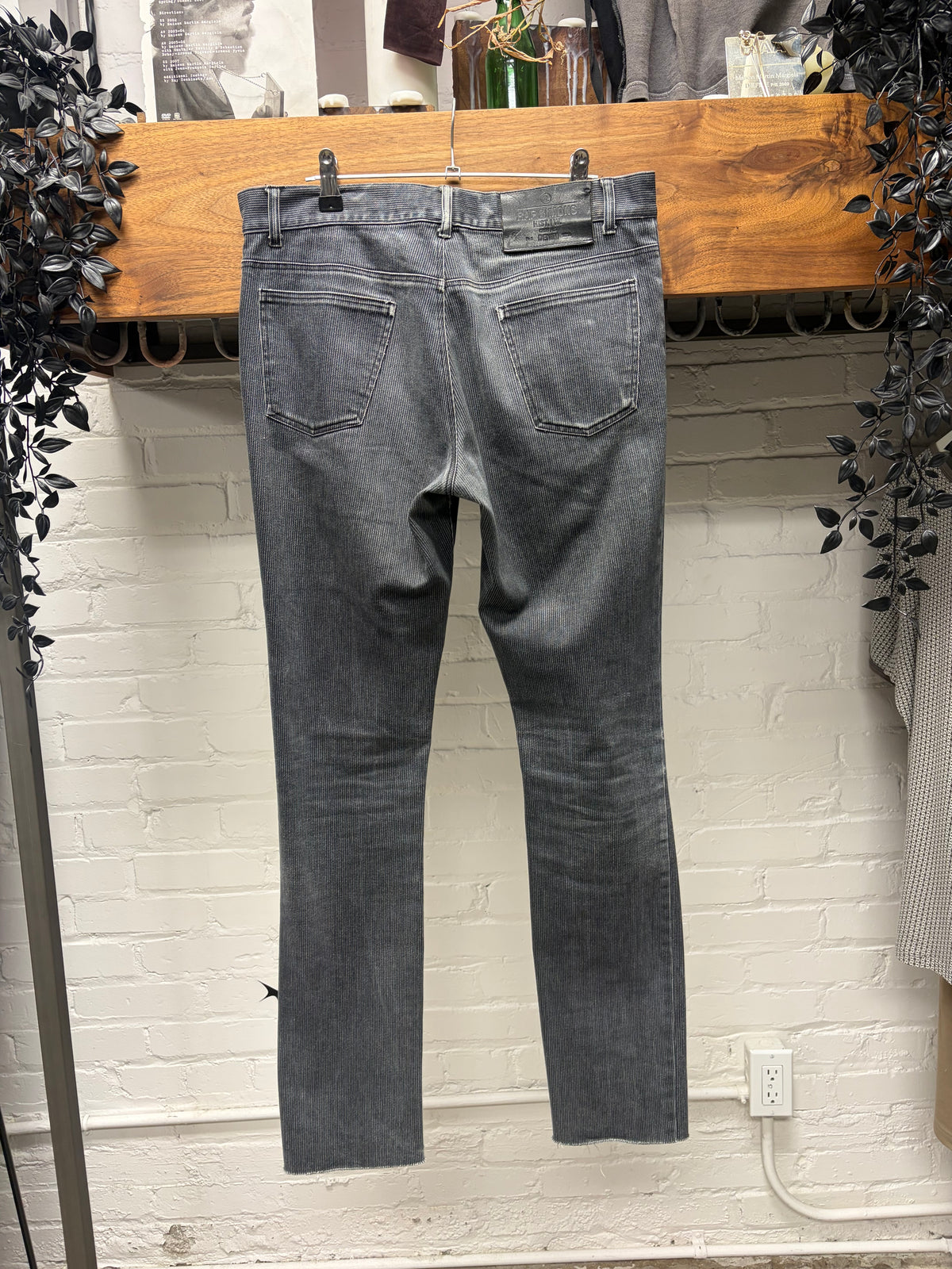 AW2008 Raf Simons Faded Black Corduroy Slim Cut Pants