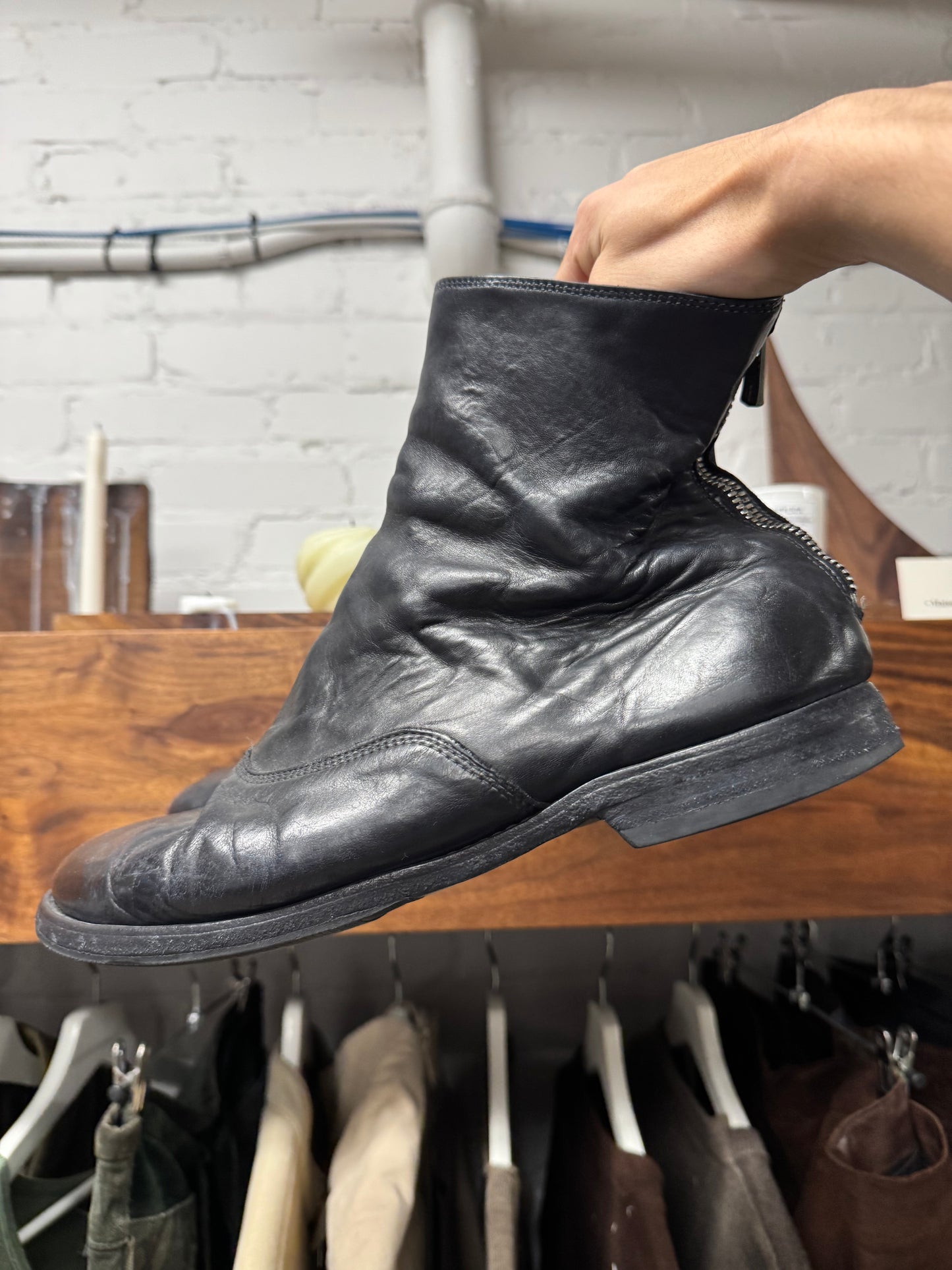 Guidi 988 Calf Leather ‘Back-Zip Low Heel Boots