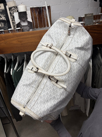 Goyard White Leather ‘Goyardine’ 62 Extra Large Duffle Bag