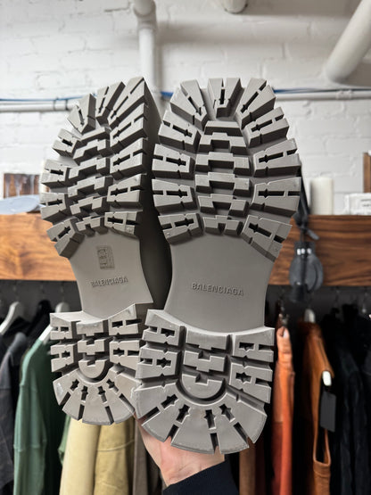 Balenciaga ‘Trooper’ Slate Grey Square Toe Combat Boots