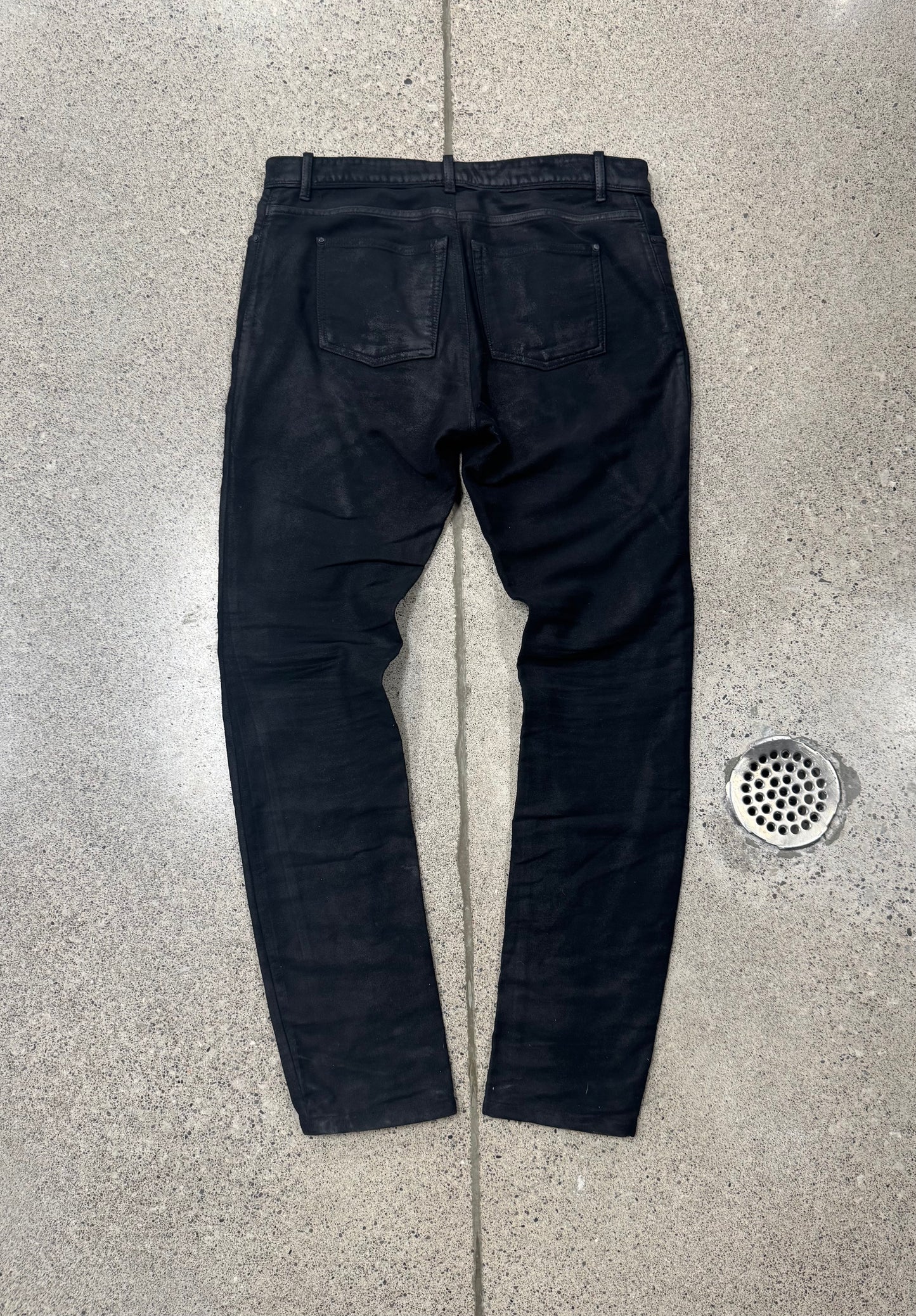 2012 Balenciaga by Nicholas Ghesquiere Black Waxed Denim