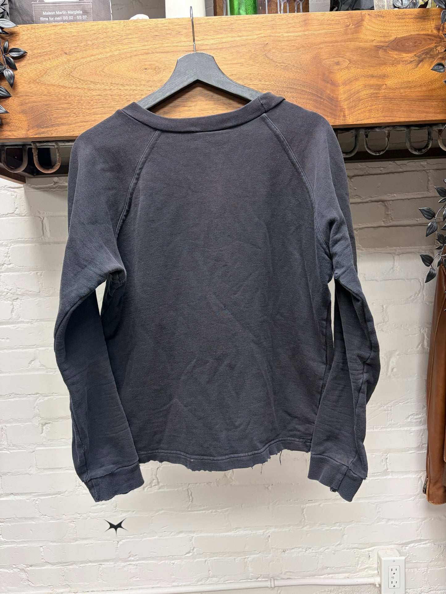 AW1999 Raf Simons ‘Disorder Incubation Isolation’ Thrash Distressed Black Cotton Sweatshirt