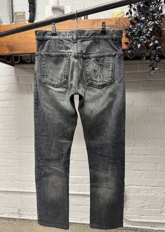 Vintage Yves Saint Laurent Rive Gauche ‘Pocket Fade’ YSL Logo Denim