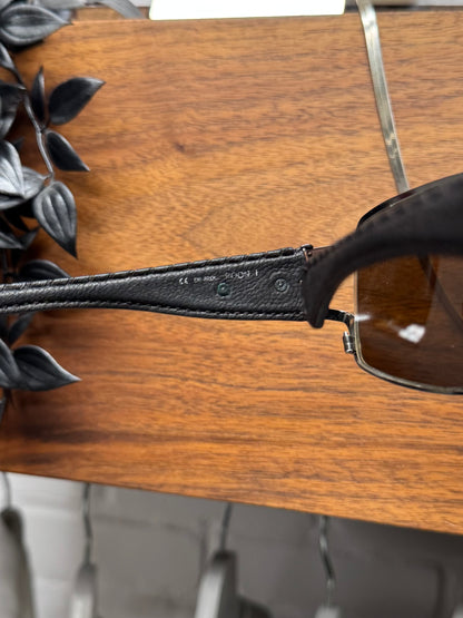 Chrome Heart ‘Poon I’ Leather ‘Floral Cross’ Sunglasses