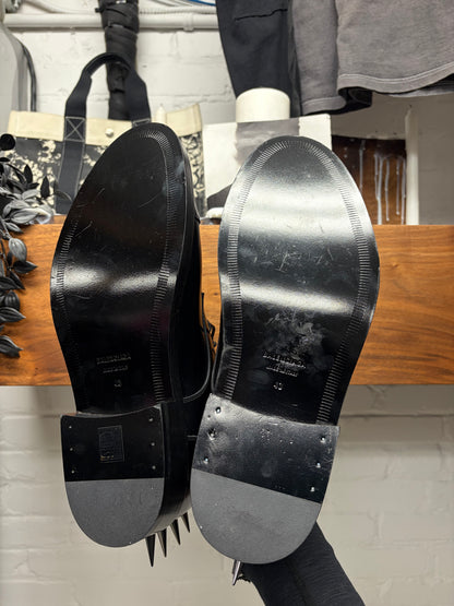 Pre-AW2018 Balenciaga ‘Spike’ Studded Black Leather Derbys
