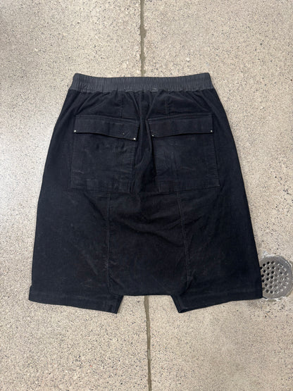 AW2020 Rick Owens ‘Performa’ Corduroy Drop Crotch Cargo Shorts