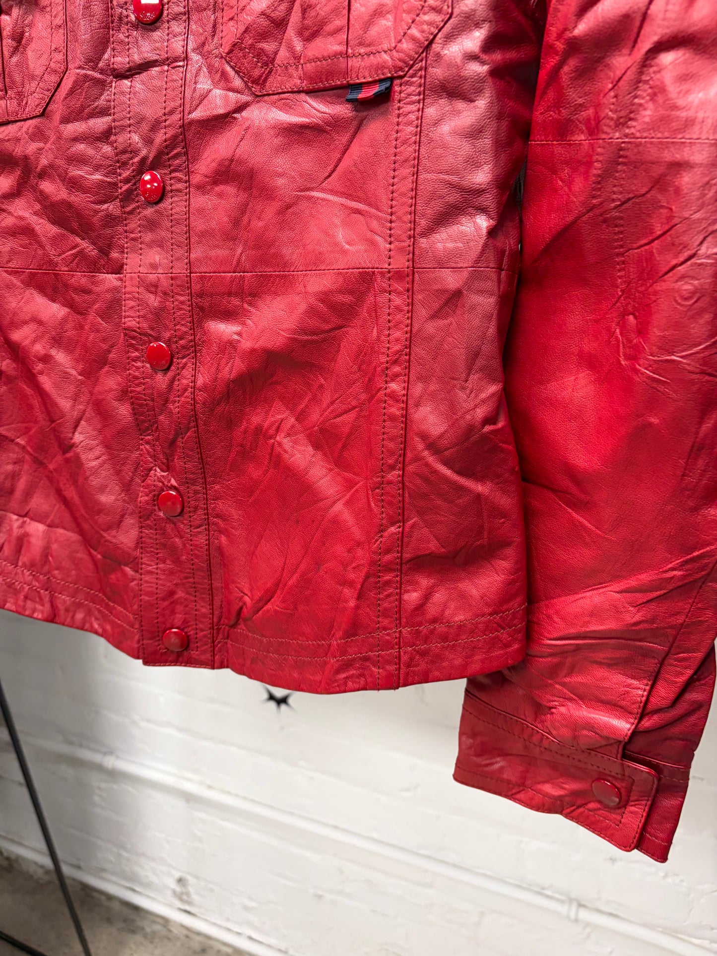 Gucci by Frida Giannini Leather Shirt with Star Studded Collar