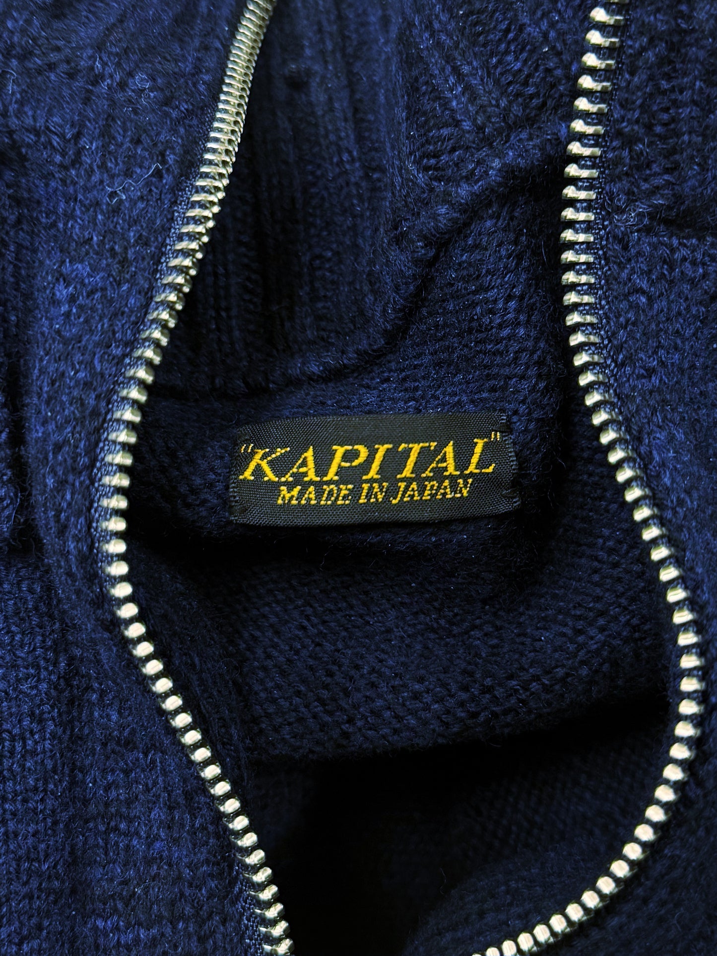 Kapital Quarter Zip ‘Nickel 4’ Wool Knit Sweater