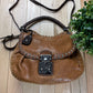 Miu Miu Studded Brown Leather Crossbody/Shoulder Bag