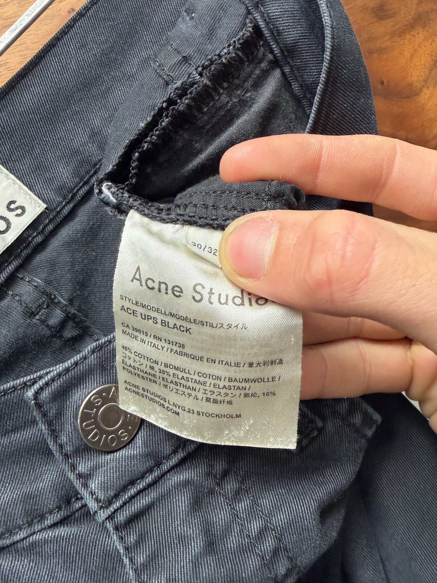 Acne Studios ‘Ace UPS’ Faded Black Skinny Jeans