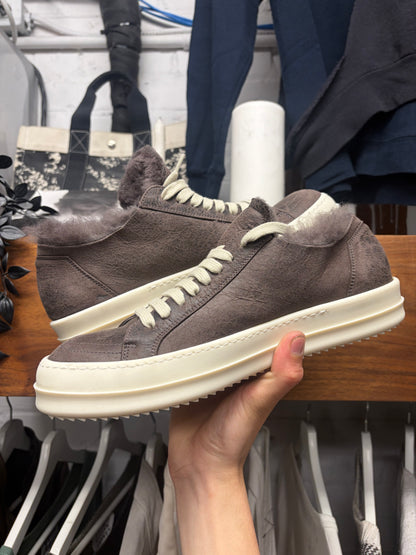 AW2025 Rick Owens DrkDust ‘Minimal Vintage Sneakers’ With Shearling Liner
