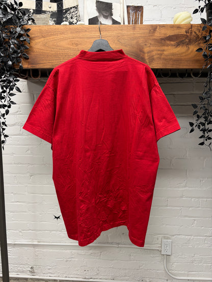 SS2025 Balenciaga ‘Keep Calm’ Parody Oversized Red Slogan T-Shirt