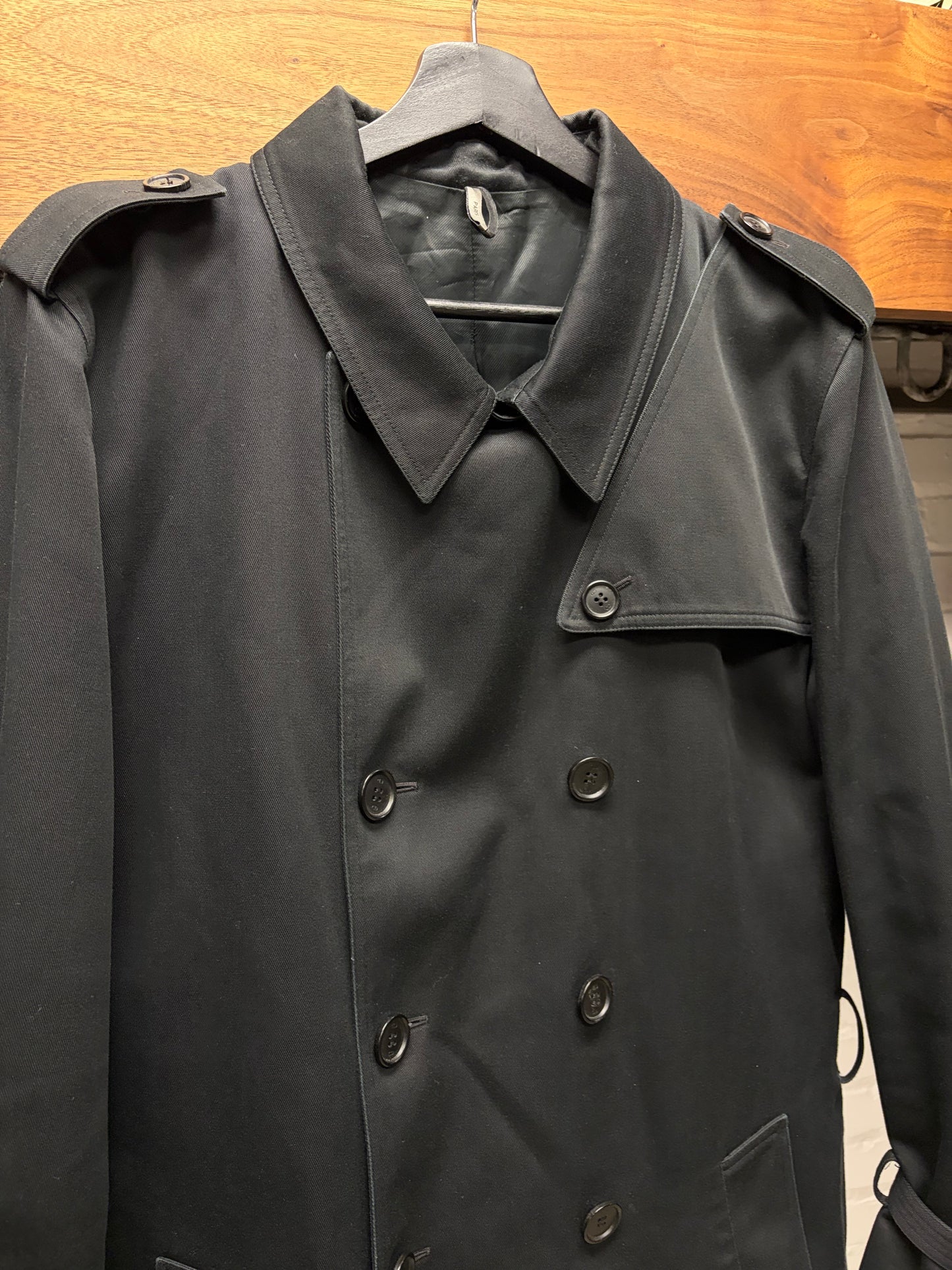 SS2006 Dior Homme by Hedi Slimane ‘The World was a Mess by but His Hair Was Perfect’ Black Runway Trench Coat