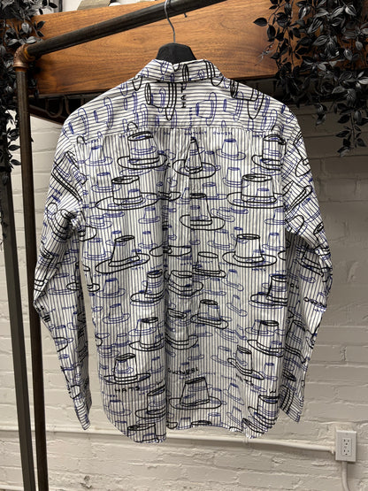 2021 Comme Des Garçons Homme Deux ‘Hats Without Owners’ Pinstripe Shirt