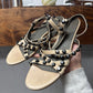 Balenciaga Studded ‘Wraparound’ Leather Sandal Flats