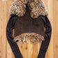 LGB ‘Afghan’ Lambskin Leather Brown Fur Jacket