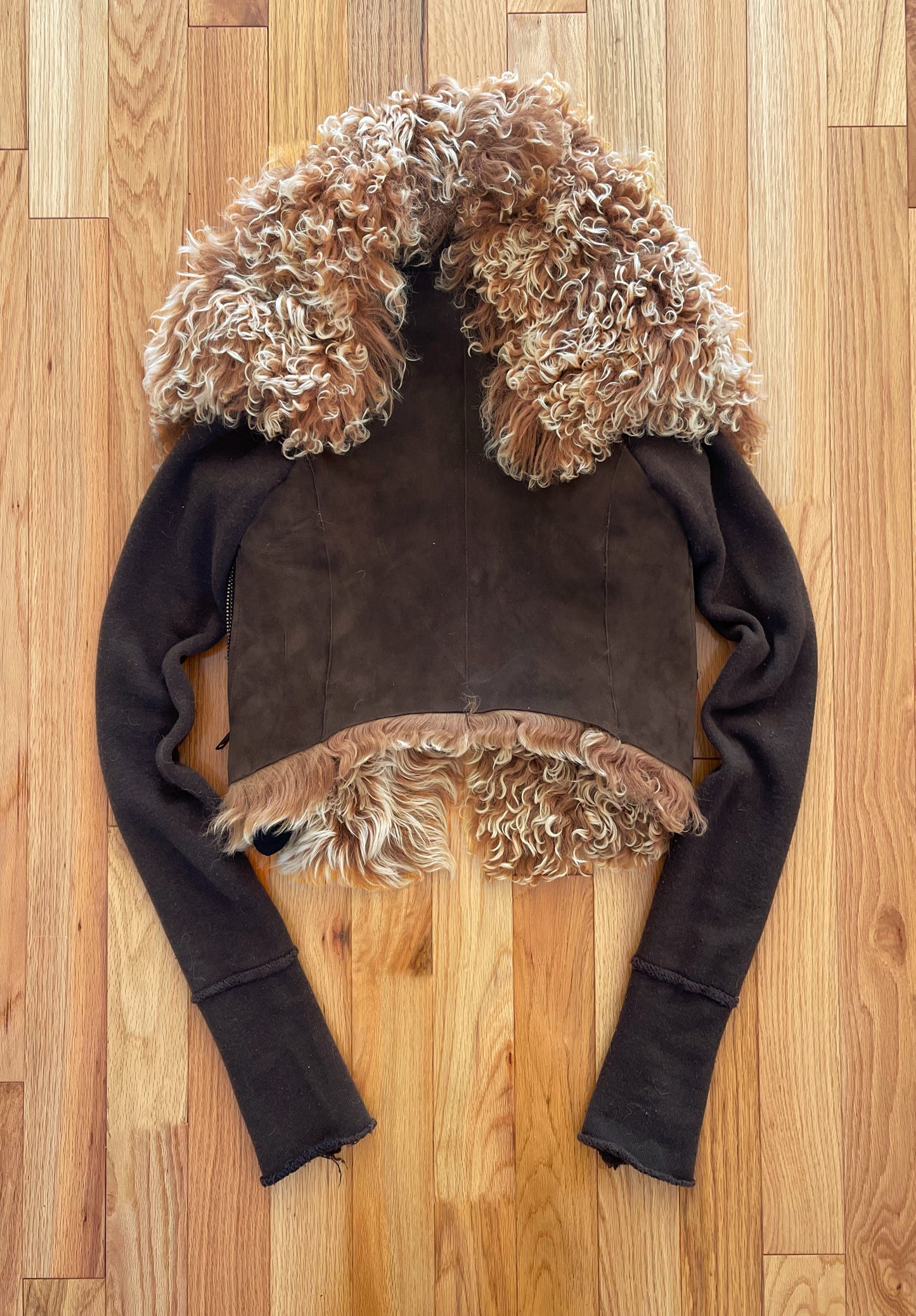 LGB ‘Afghan’ Lambskin Leather Brown Fur Jacket